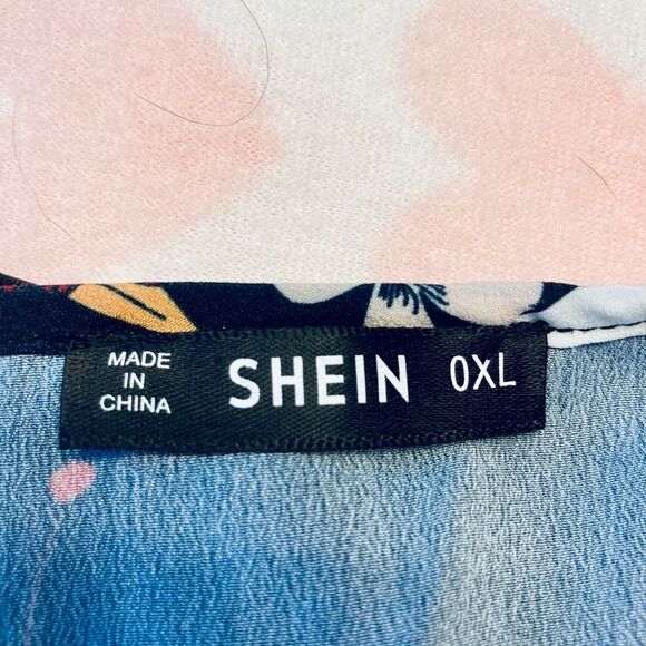 SHEIN Plus Short Sleeve Floral Print Top 0XL 12 - Picture 6 of 10
